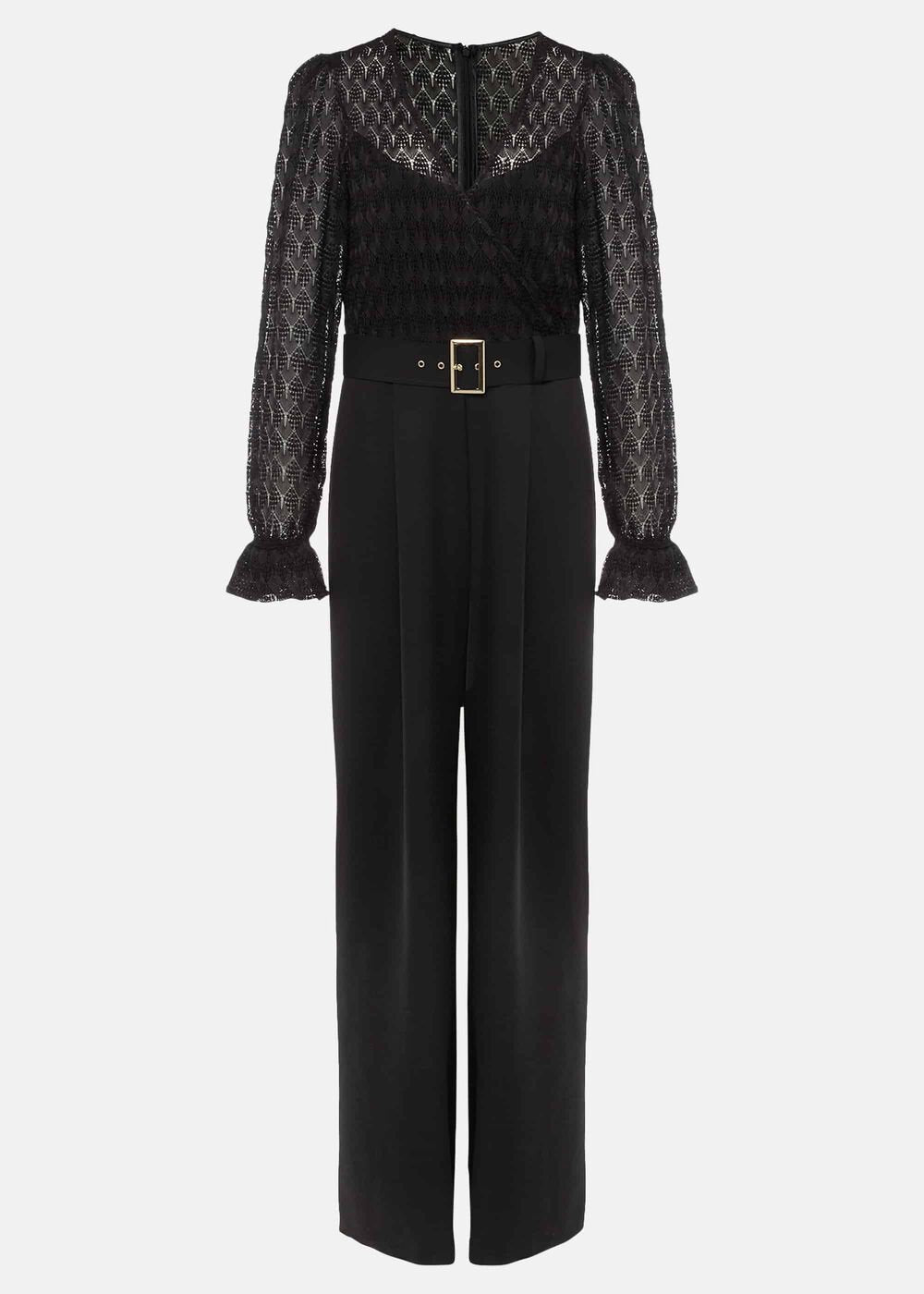 Carly Lace Long Sleeve Jumpsuit Black