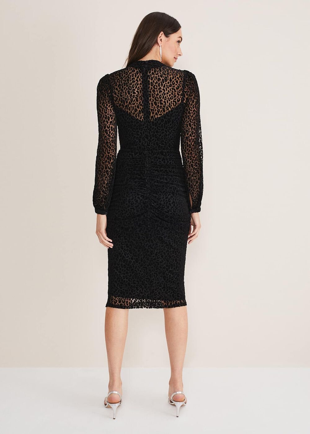 Capriana Leopard Burnout Dress Black