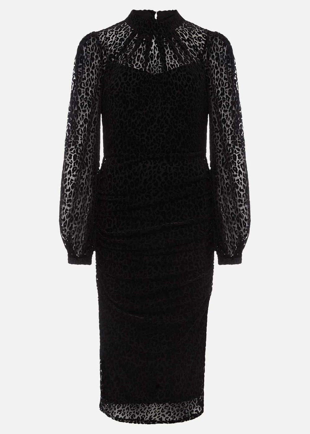 Capriana Leopard Burnout Dress Black