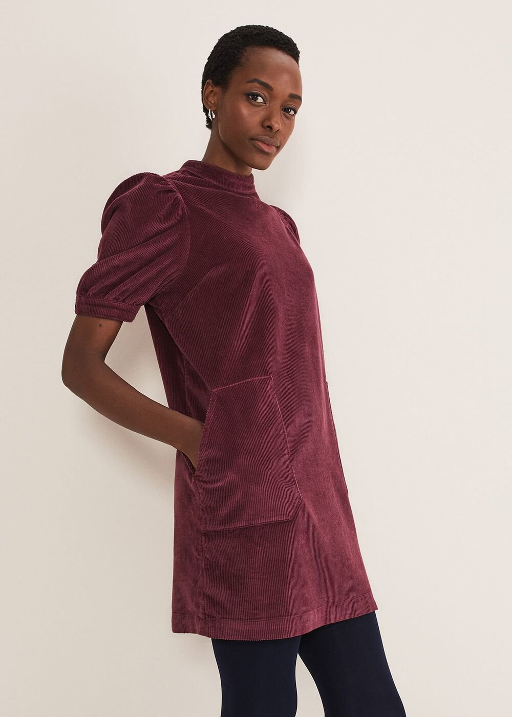 Elektra Corduroy Dress Burgundy