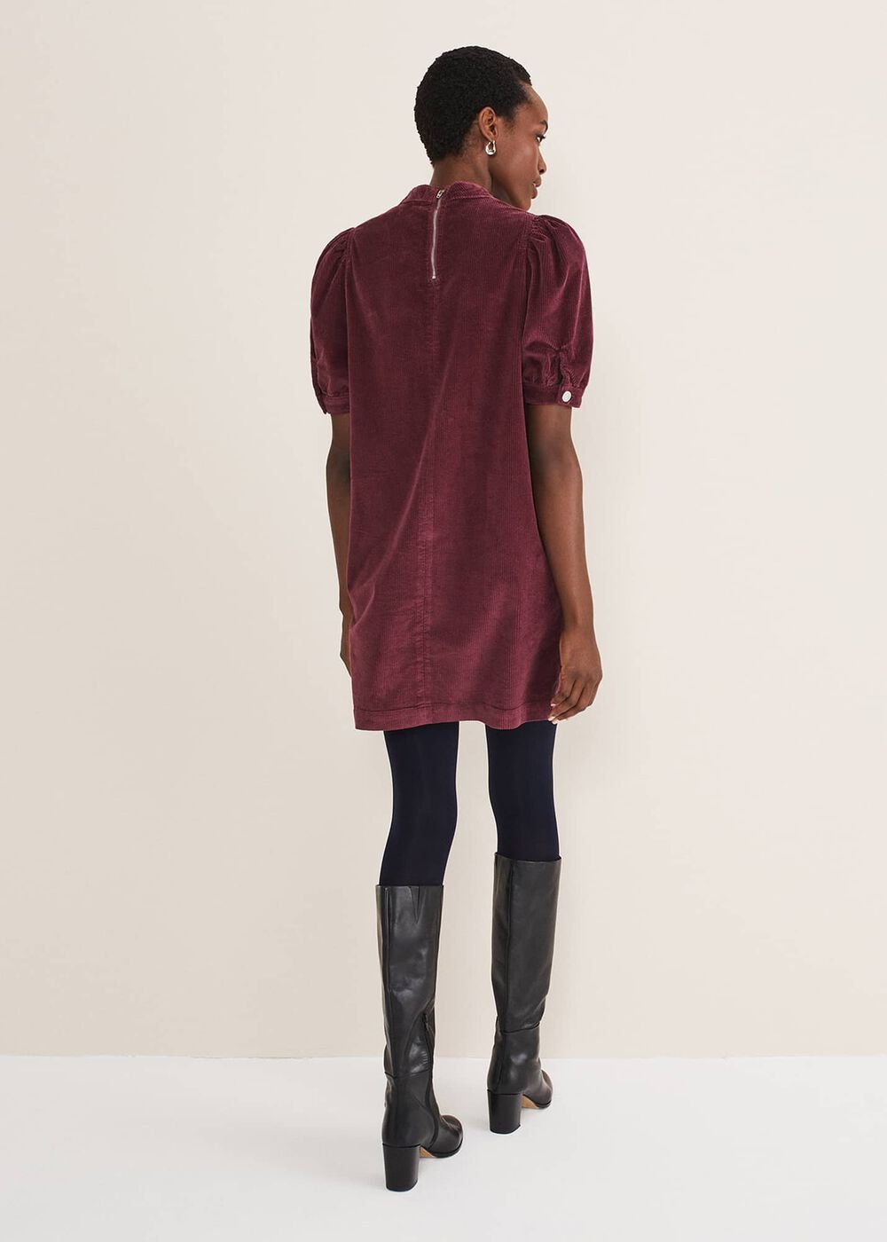 Elektra Corduroy Dress Burgundy