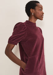 Elektra Corduroy Dress Burgundy