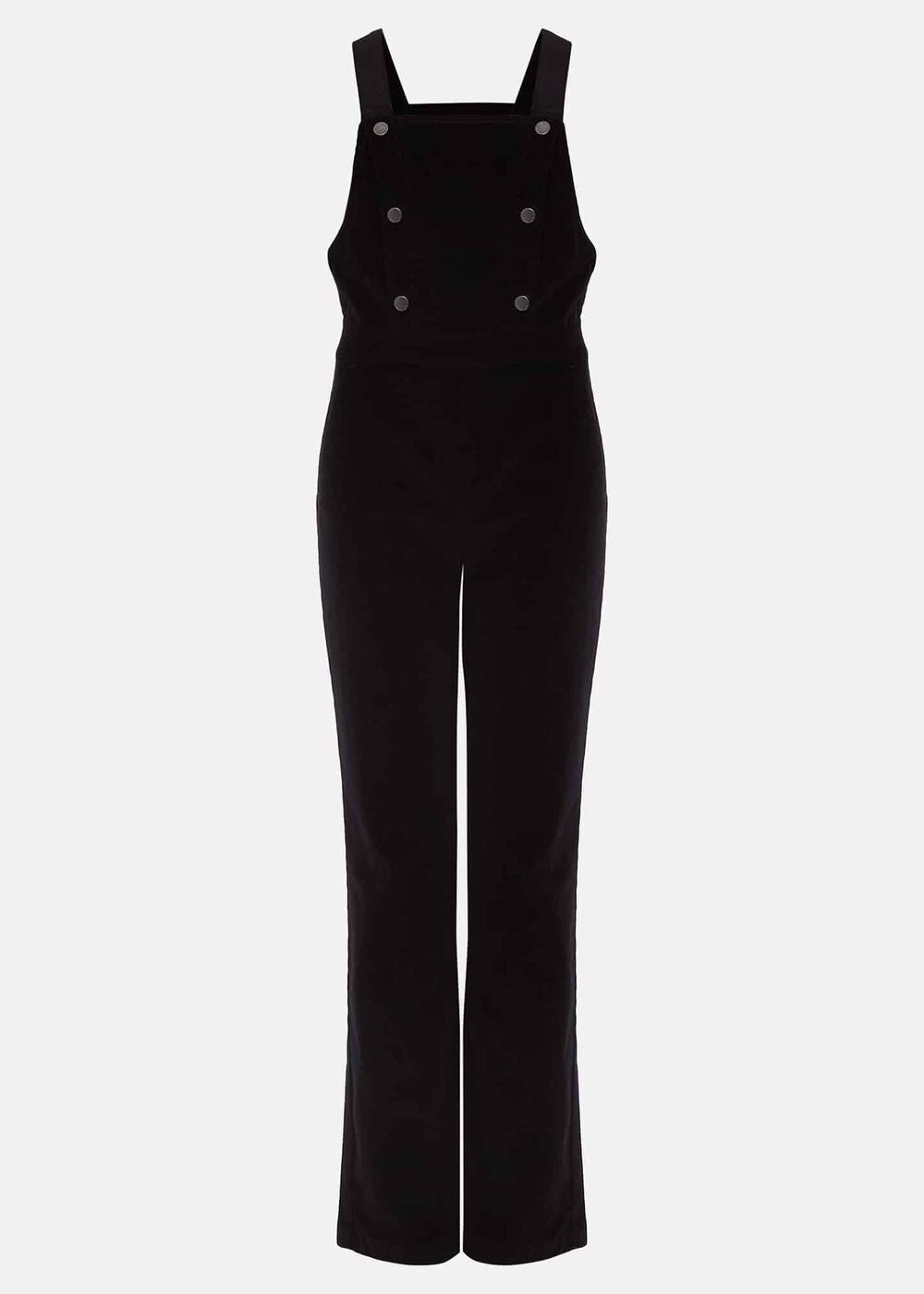 Jasira Corduroy Dungarees Black