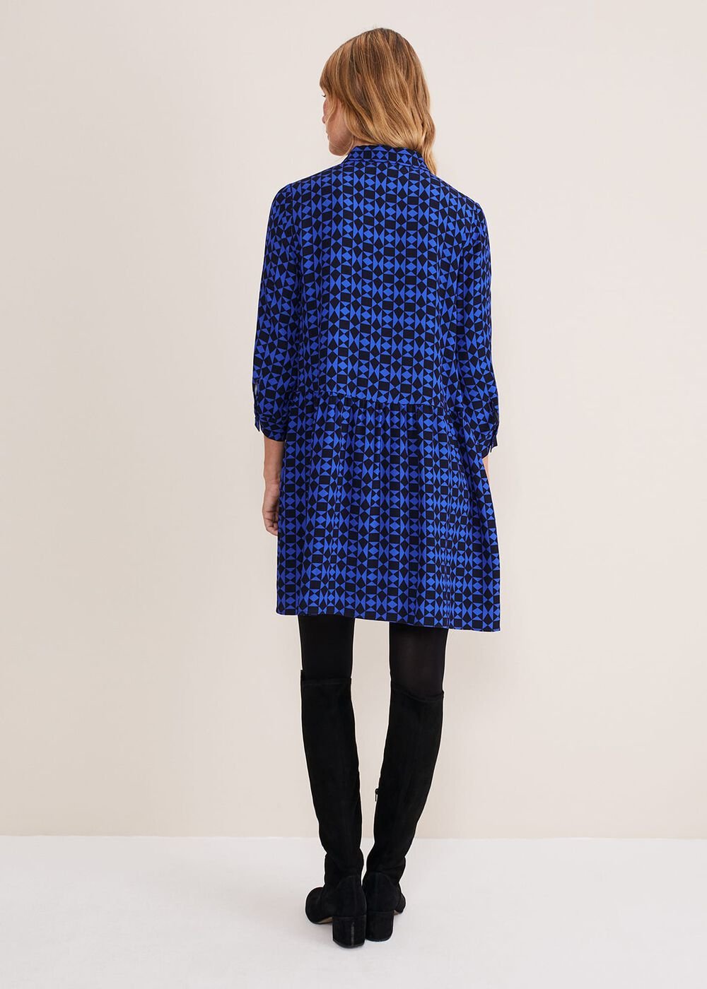 Bregitta Geo Swingdress Black/Blue