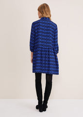 Bregitta Geo Swingdress Black/Blue