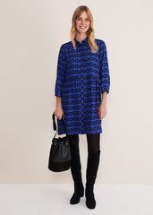 Bregitta Geo Swingdress Black/Blue