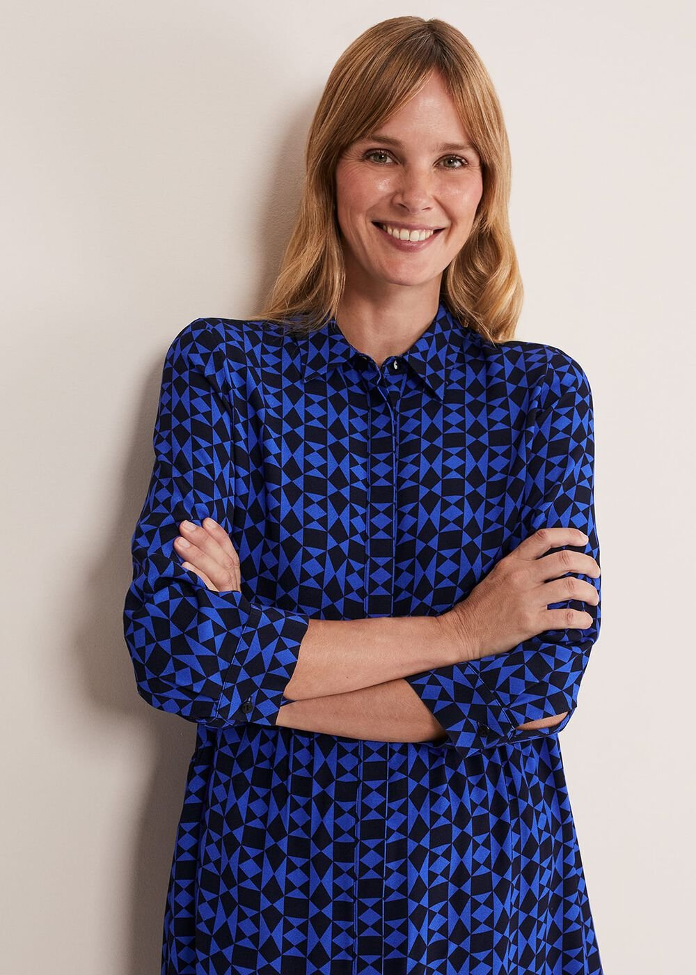 Bregitta Geo Swingdress Black/Blue