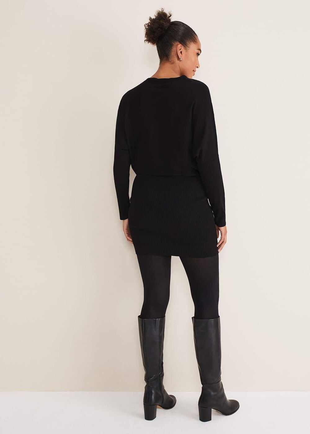 Becca Zip Neck Detail Dress Black