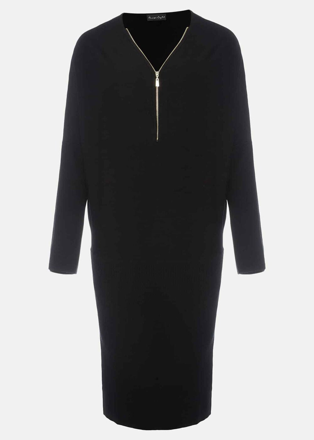 Becca Zip Neck Detail Dress Black