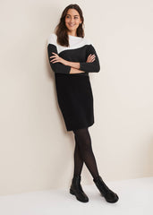 Mali Textured Stitch Colourblock Dress Black/Multi
