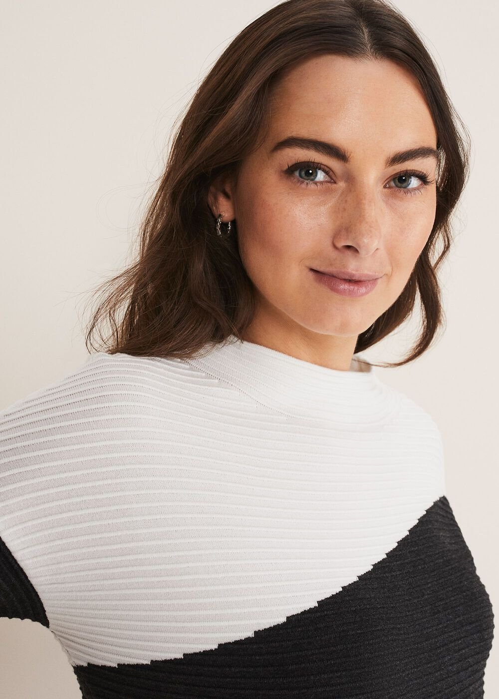 Mali Textured Stitch Colourblock Dress Black/Multi