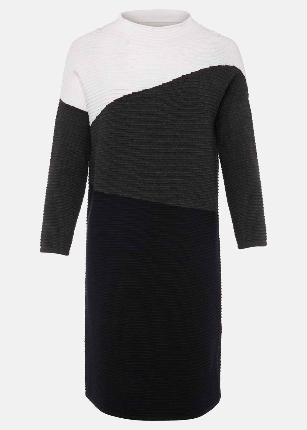 Mali Textured Stitch Colourblock Dress Black/Multi