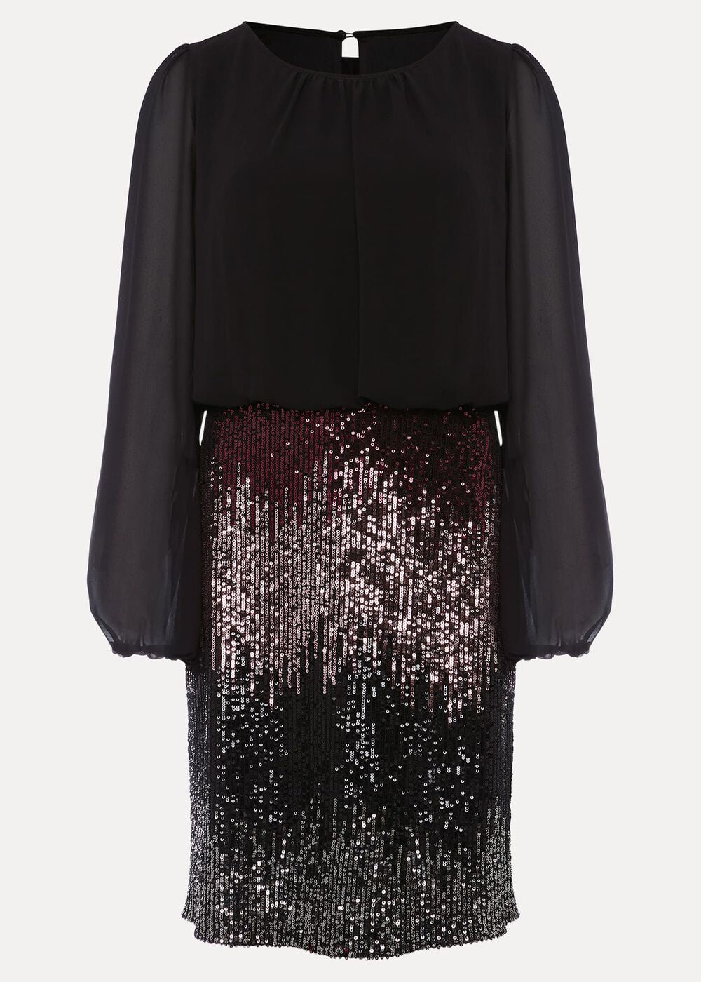 Angel Chiffon Sequin Dress Black/Multi