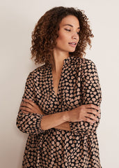 Kesia Hearts Swing Dress Stone/Black
