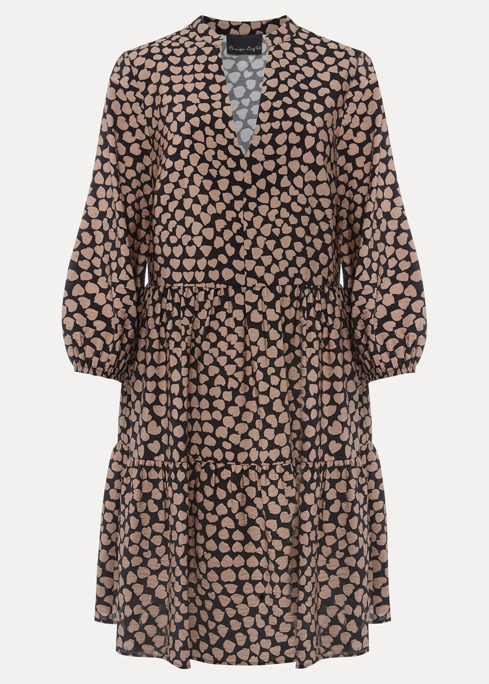 Kesia Hearts Swing Dress Stone/Black