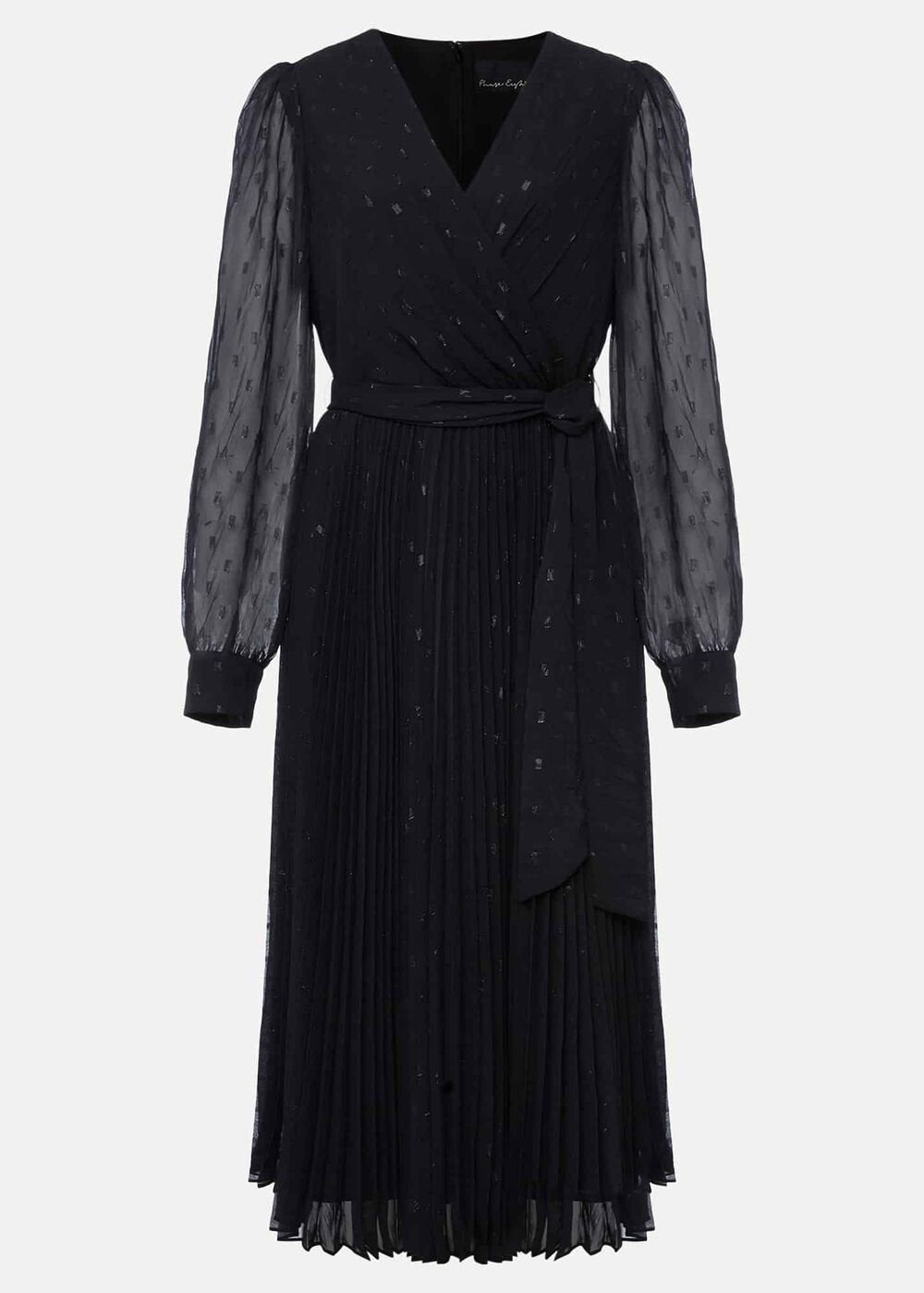 Dani Shimmer Pleat Dress Black/Silver