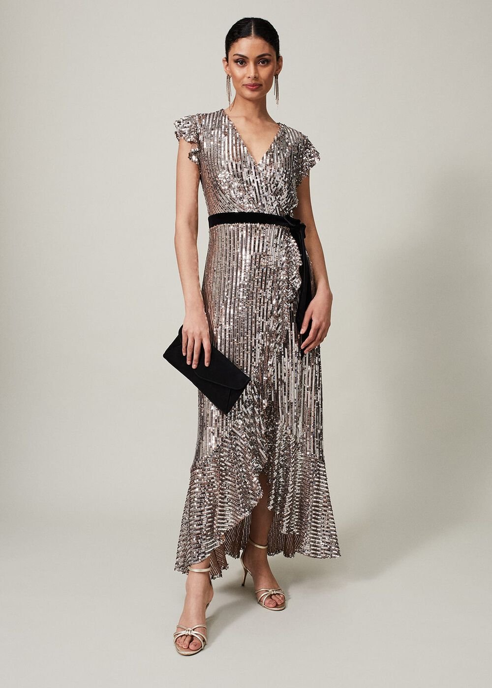 Enja Sequin Maxi Dress Gold