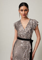 Enja Sequin Maxi Dress Gold