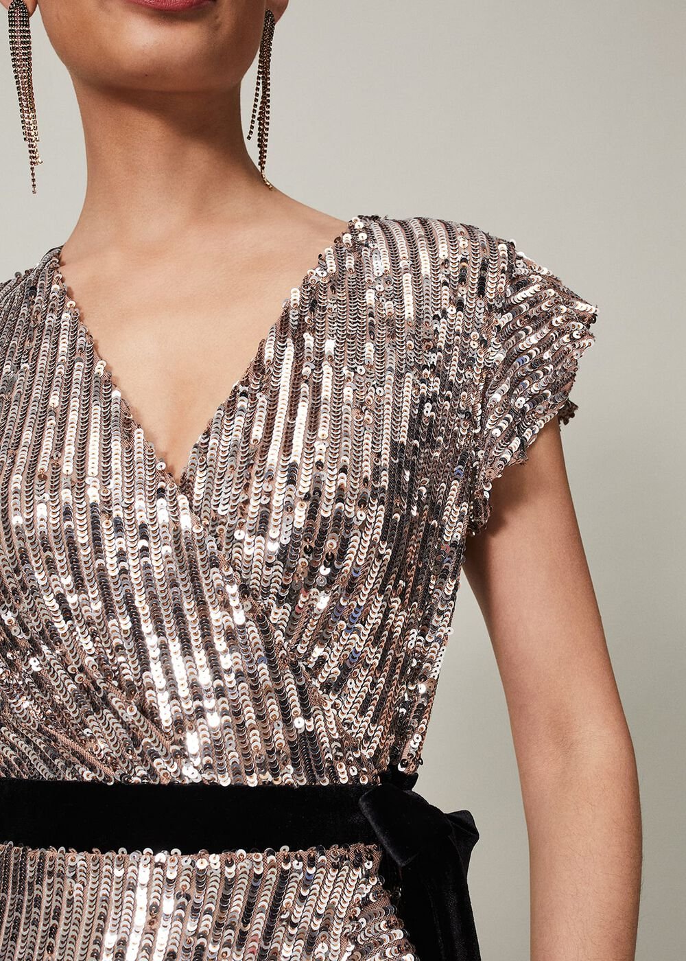 Enja Sequin Maxi Dress Gold