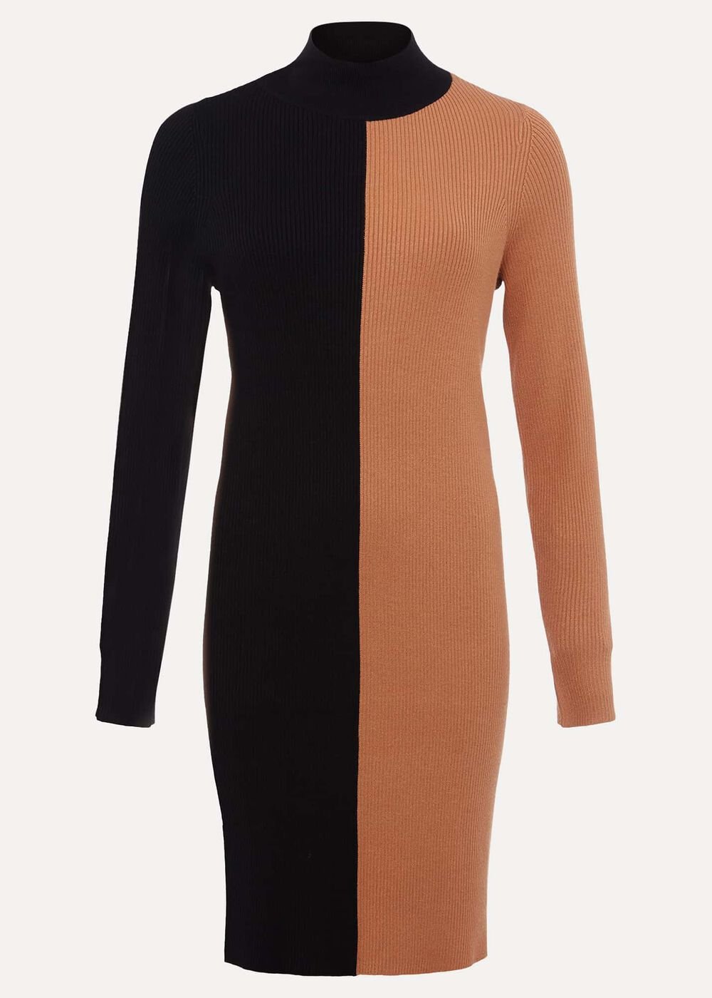 Eris Ribbed Colour Block Knit Tunic Amber/Black