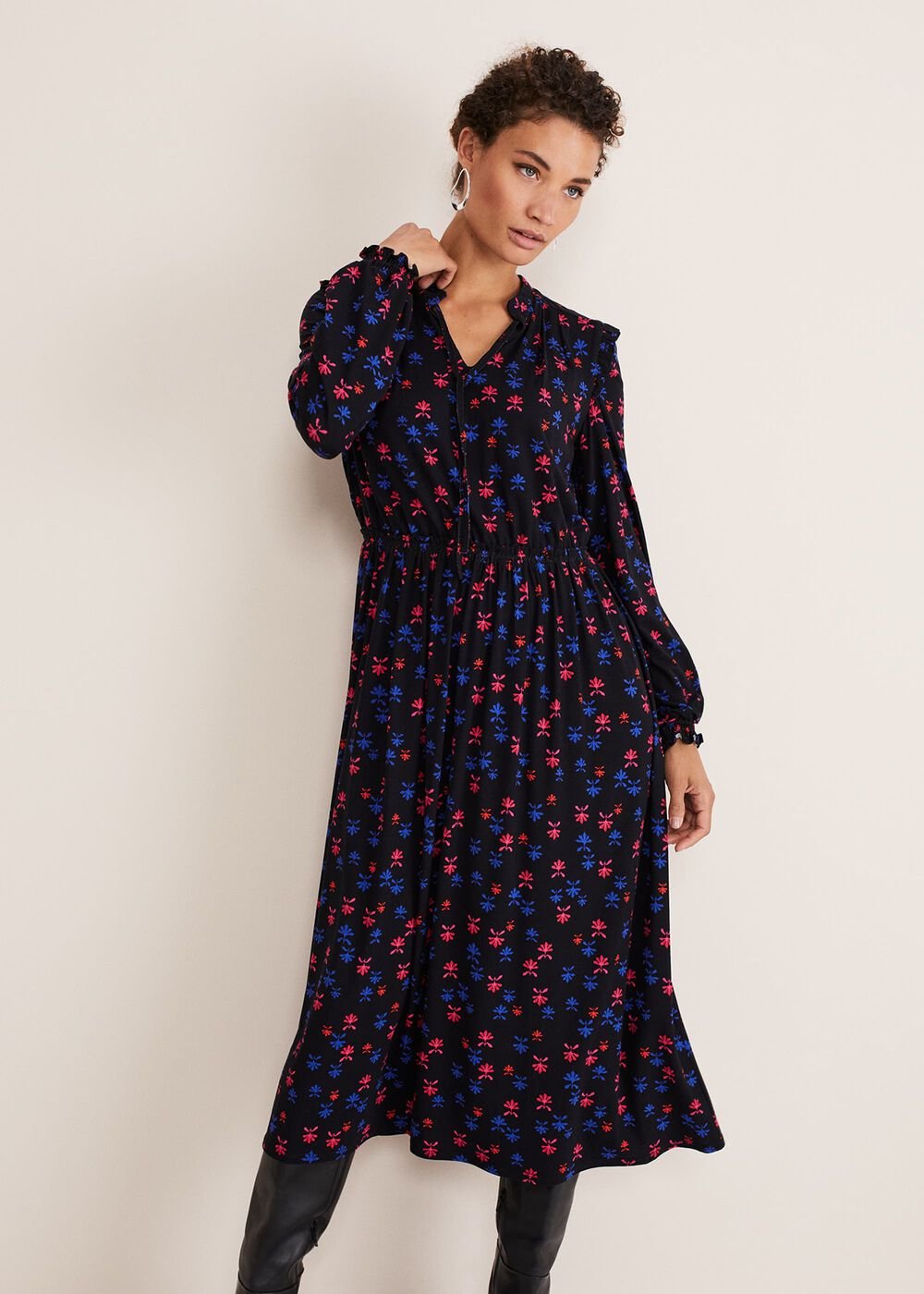 Karleen Ditsy Midi Dress Multi/Navy