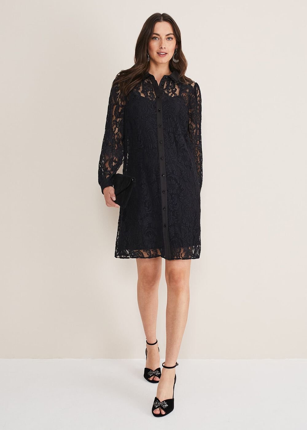 Maisy Lace Swing Dress Black