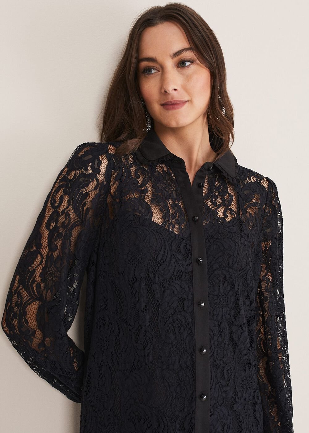 Maisy Lace Swing Dress Black
