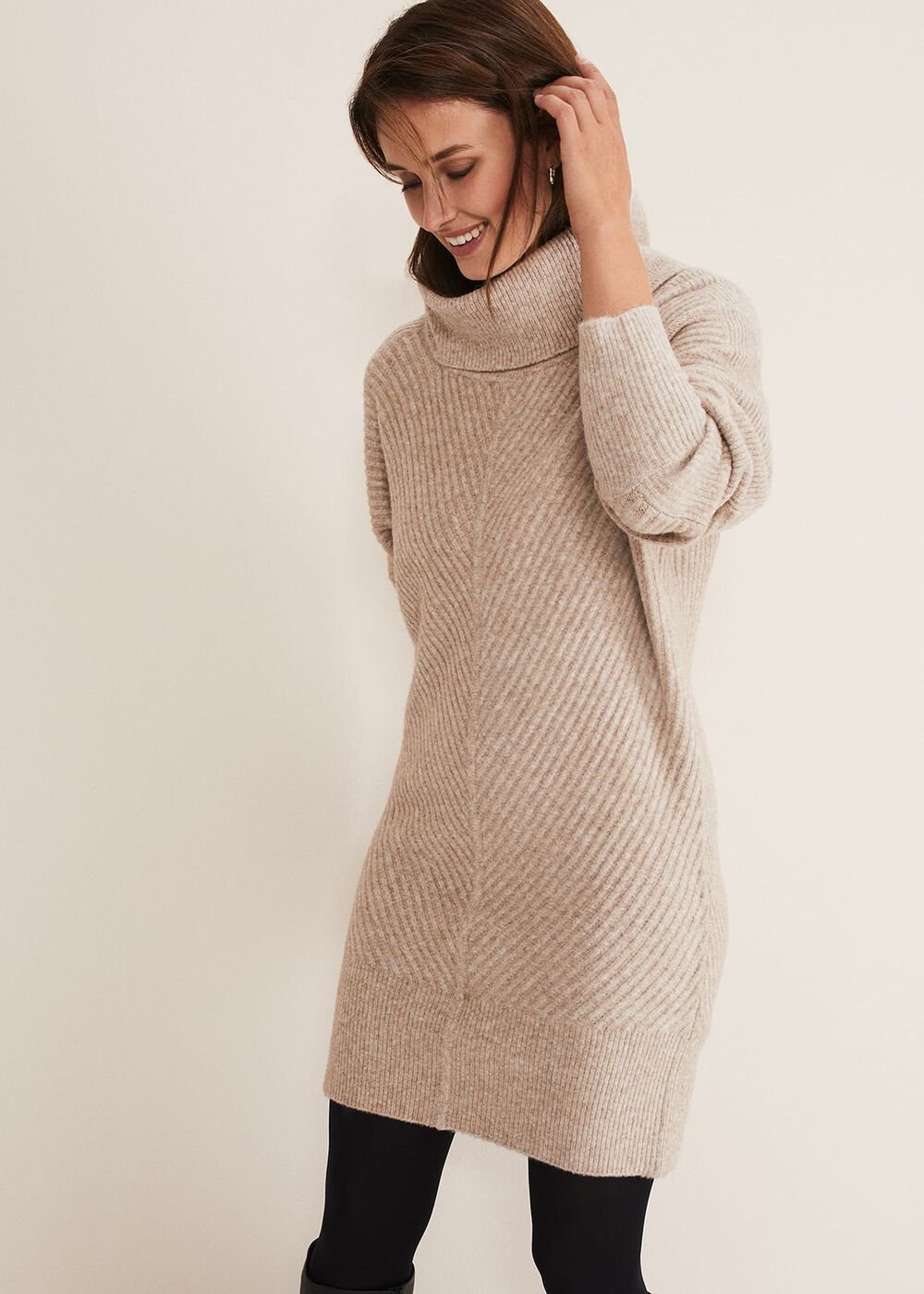 Fillipa Tunic Knit Dress Oatmeal