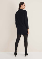Helena Gold Stud Knit Dress Midnight