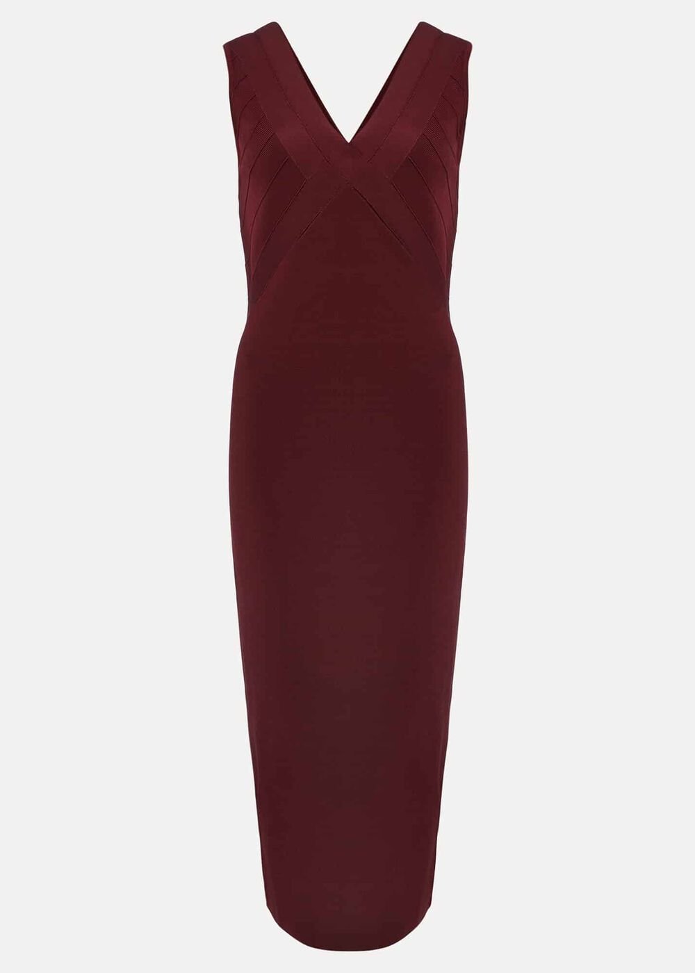 Fressia Cut Out Bandage Dress Burgundy