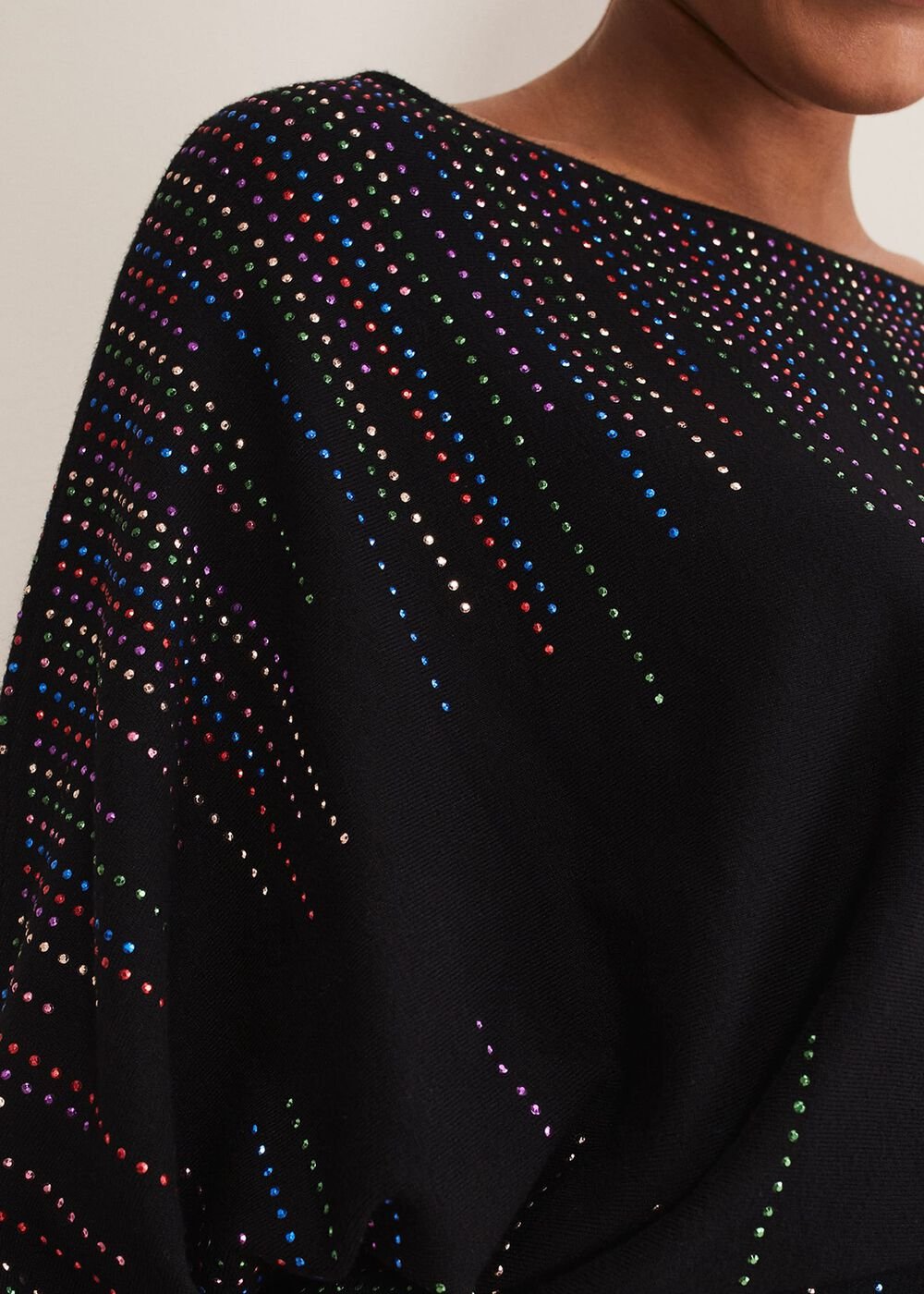 Becca Batwing Knitted Dress Black/Multi