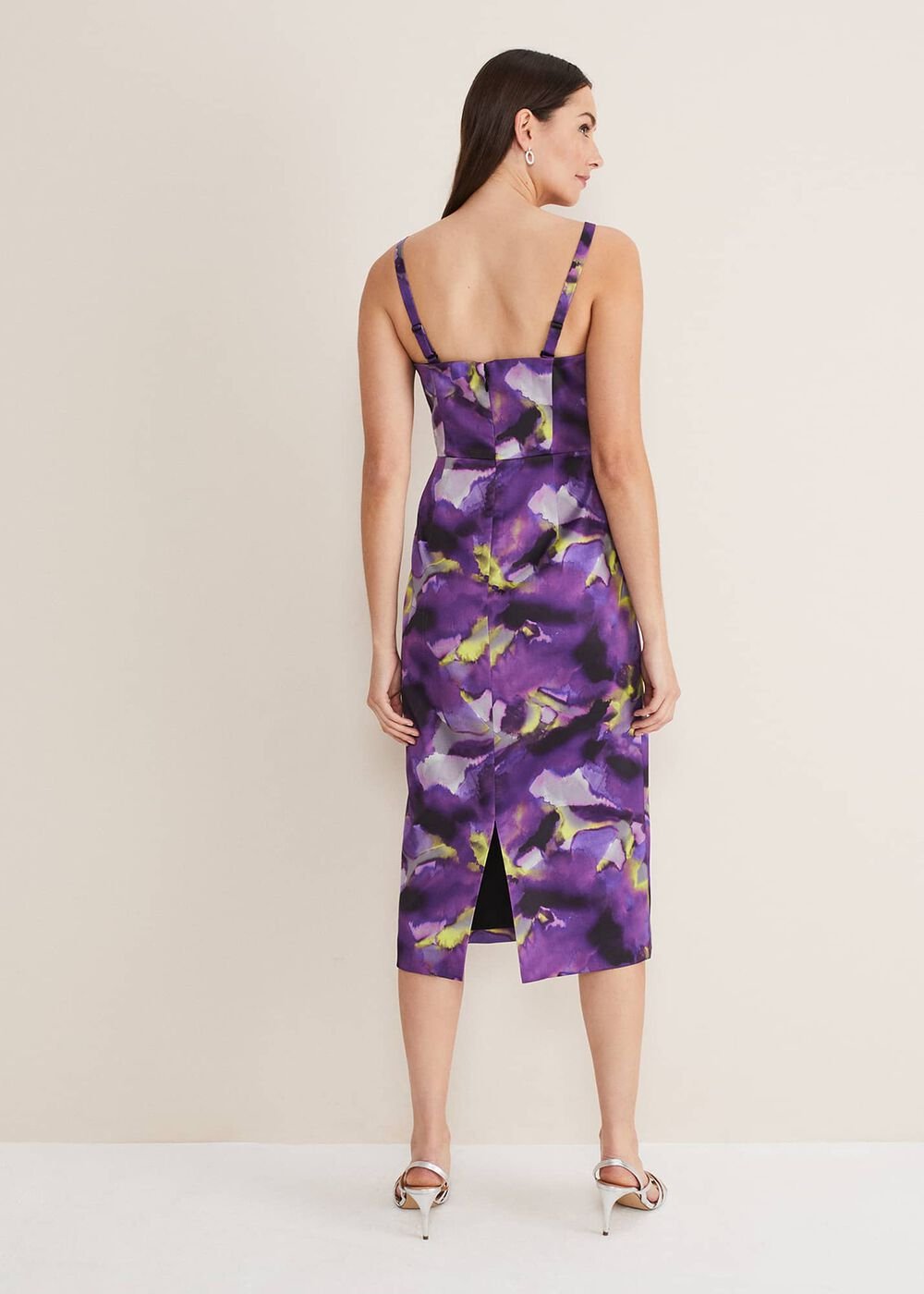 Adelita Abstract Print Dress Purple Multi