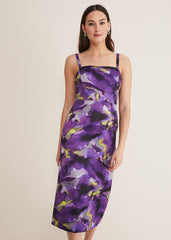 Adelita Abstract Print Dress Purple Multi