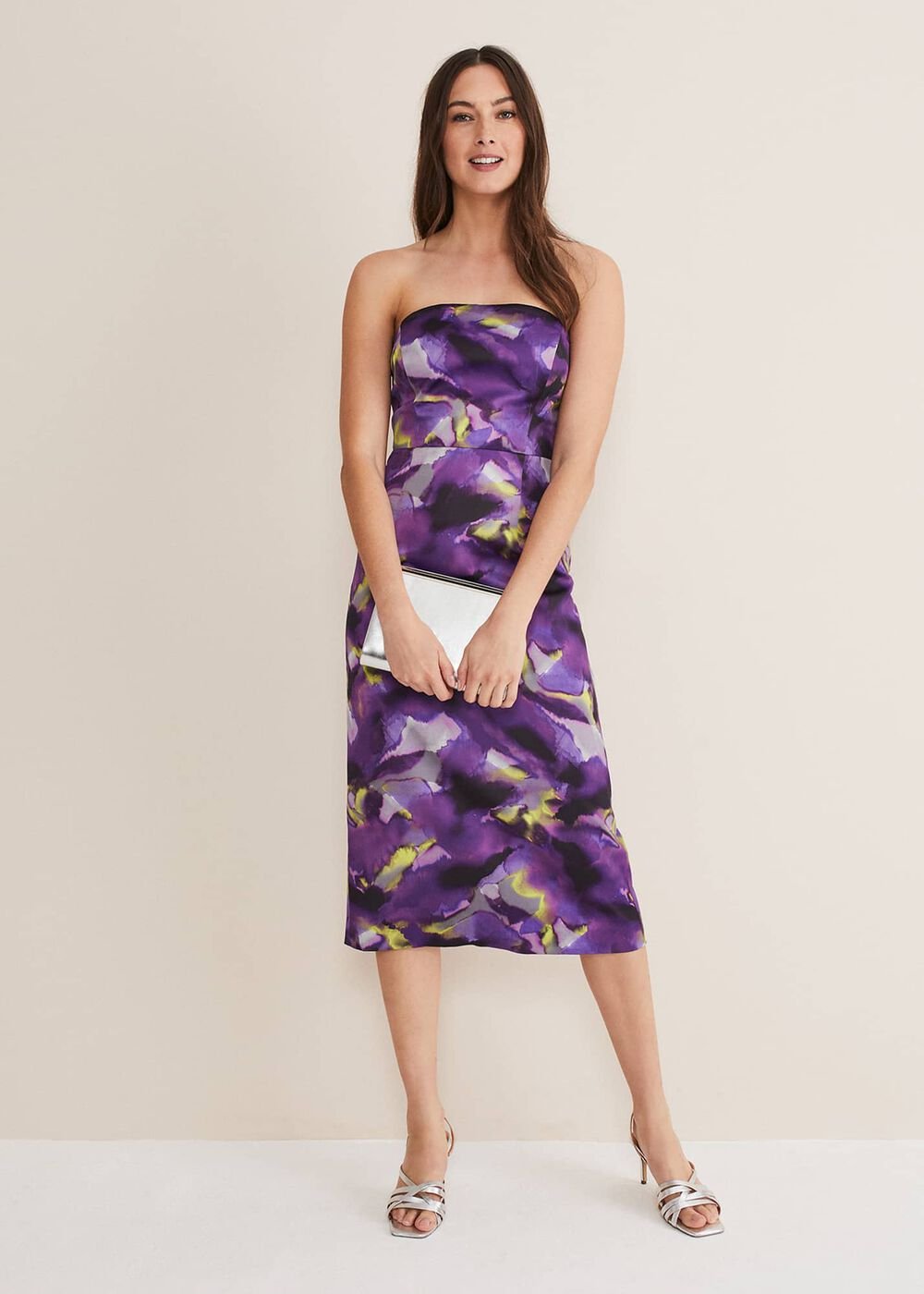 Adelita Abstract Print Dress Purple Multi