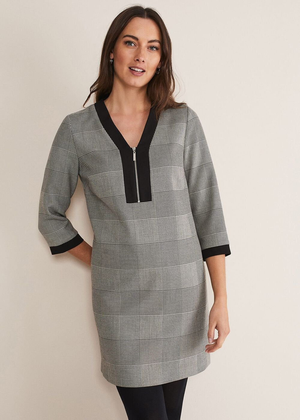 Soraya Check Midi Dress Black/White