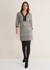 Soraya Check Midi Dress Black/White