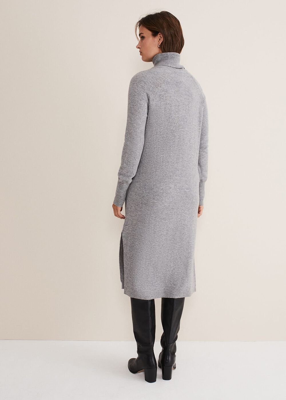 Seline Wool Cashmere Dress Mid Grey