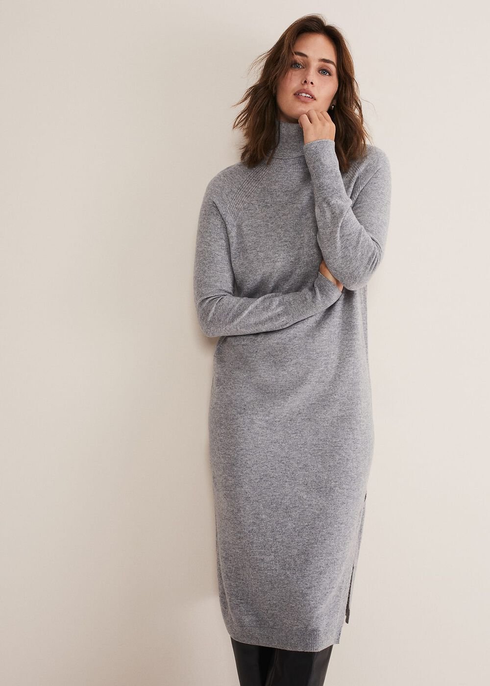 Seline Wool Cashmere Dress Mid Grey