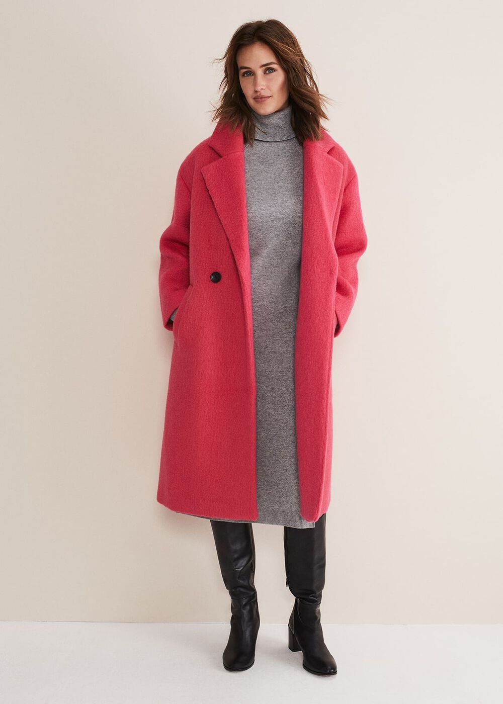 Seline Wool Cashmere Dress Mid Grey