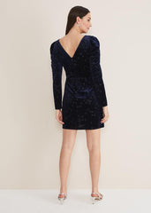 Daria Velvet Star Dress Midnight/Pewter