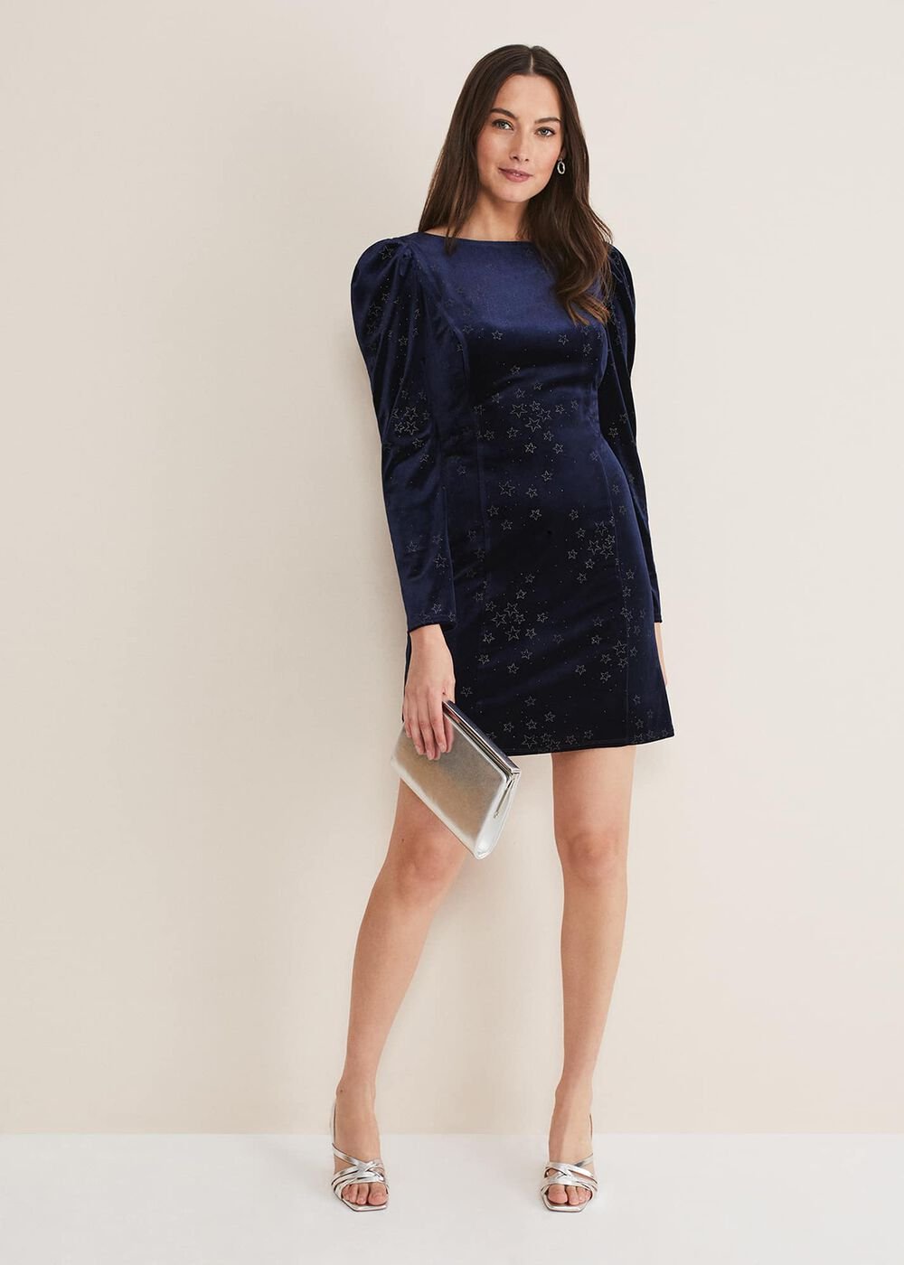 Daria Velvet Star Dress Midnight/Pewter