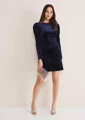 Daria Velvet Star Dress Midnight/Pewter