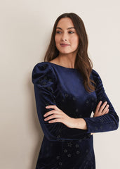 Daria Velvet Star Dress Midnight/Pewter