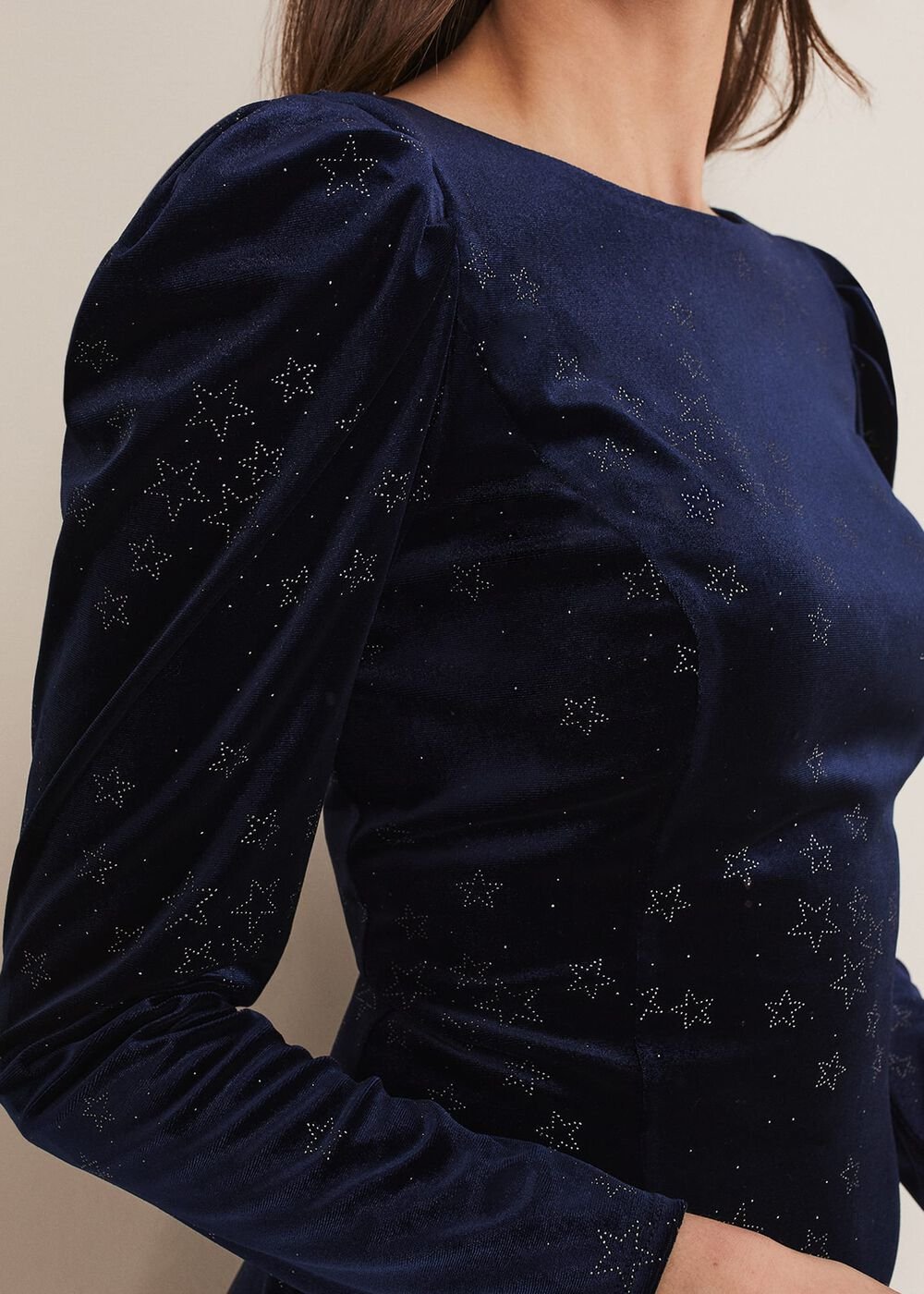 Daria Velvet Star Dress Midnight/Pewter