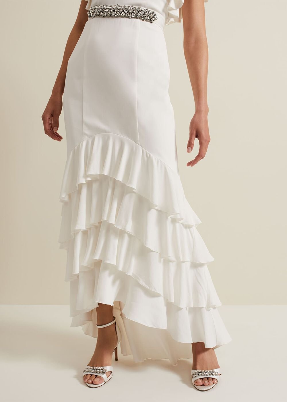 Ellery Frill Maxi Wedding Dress Parchment