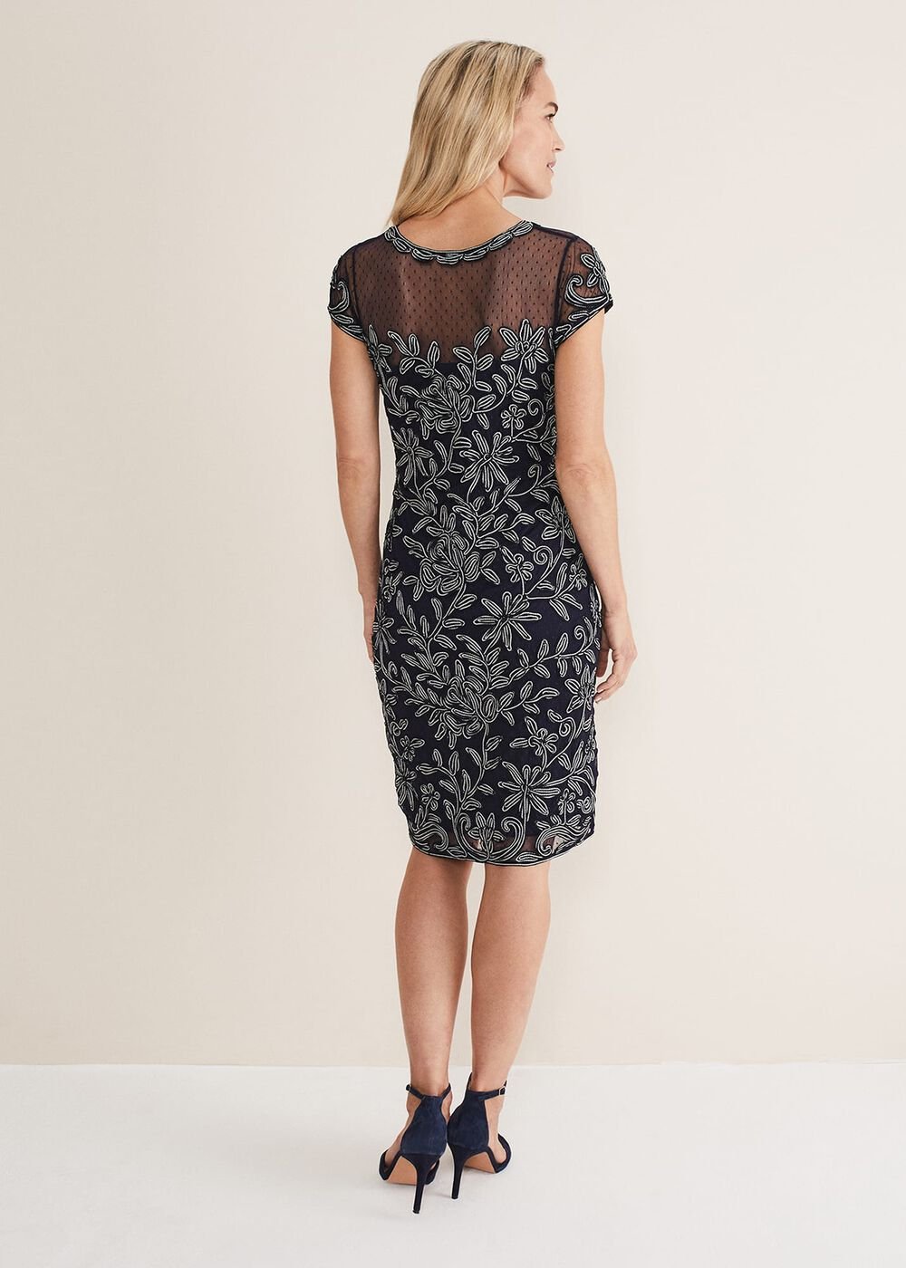 Zila Tapework Dress Navy/Ivory