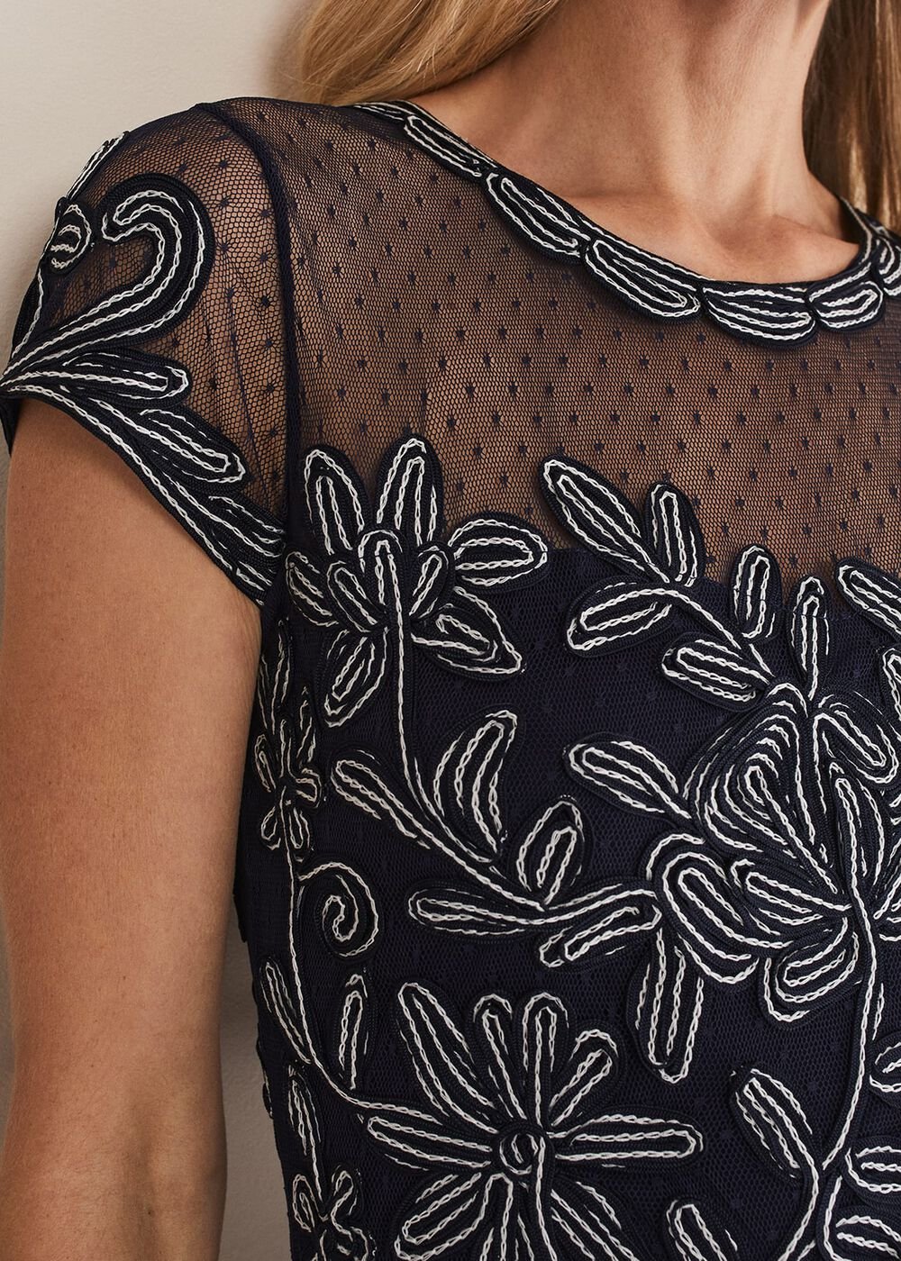 Zila Tapework Dress Navy/Ivory