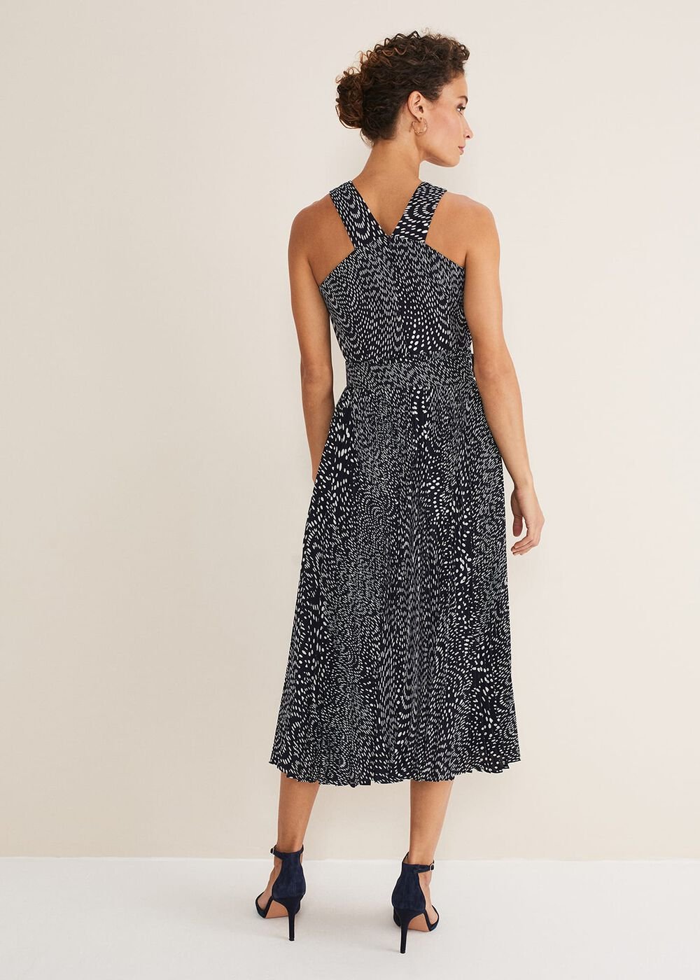 Elsie Spot Dress Navy/Ivory
