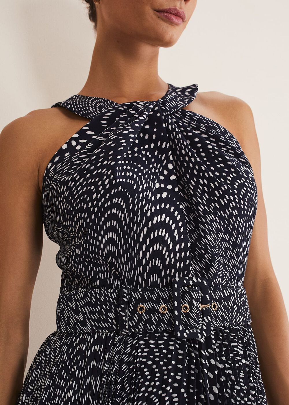 Elsie Spot Dress Navy/Ivory