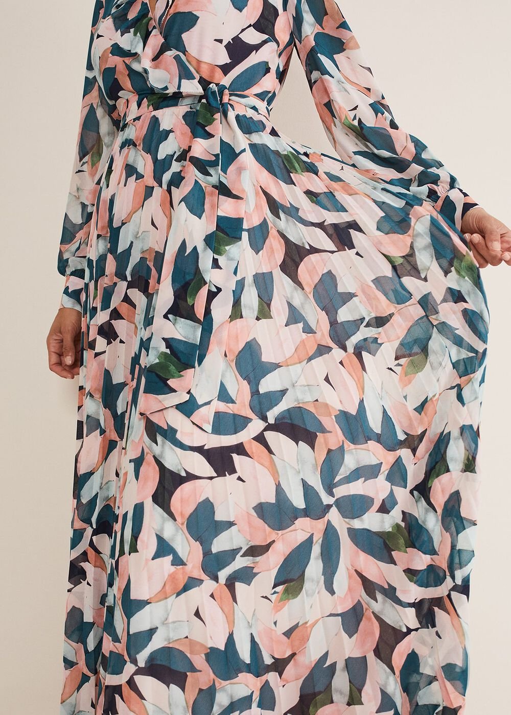 Pastel Floral Print Maxi Wrap Dress Multi-Coloured